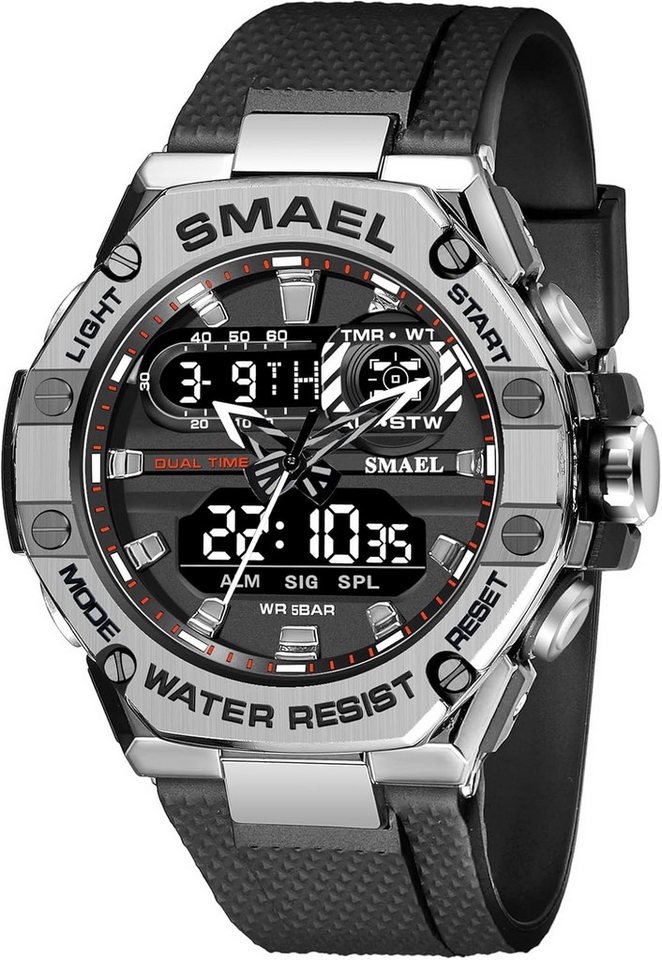 SMAEL Multifunktional Mit Digitalanzeige, Datum, Alarm, LED-Licht, Stoppuhr Watch, mit Spritzwassergeschützt im Alltag Ideal für Regen und Händewaschen SMAEL Multifunktional Mit Digitalanzeige, Datum, Alarm, LED-Licht, Stoppuhr Watch, mit Spritzwassergeschützt im Alltag Ideal für Regen und Händewaschen von SMAEL