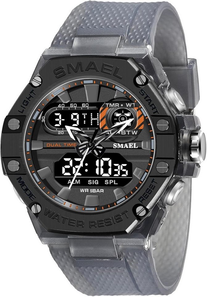 SMAEL Multifunktional Mit Digitalanzeige, Datum, Alarm, LED-Licht, Stoppuhr Watch, mit Spritzwassergeschützt im Alltag Ideal für Regen und Händewaschen von SMAEL