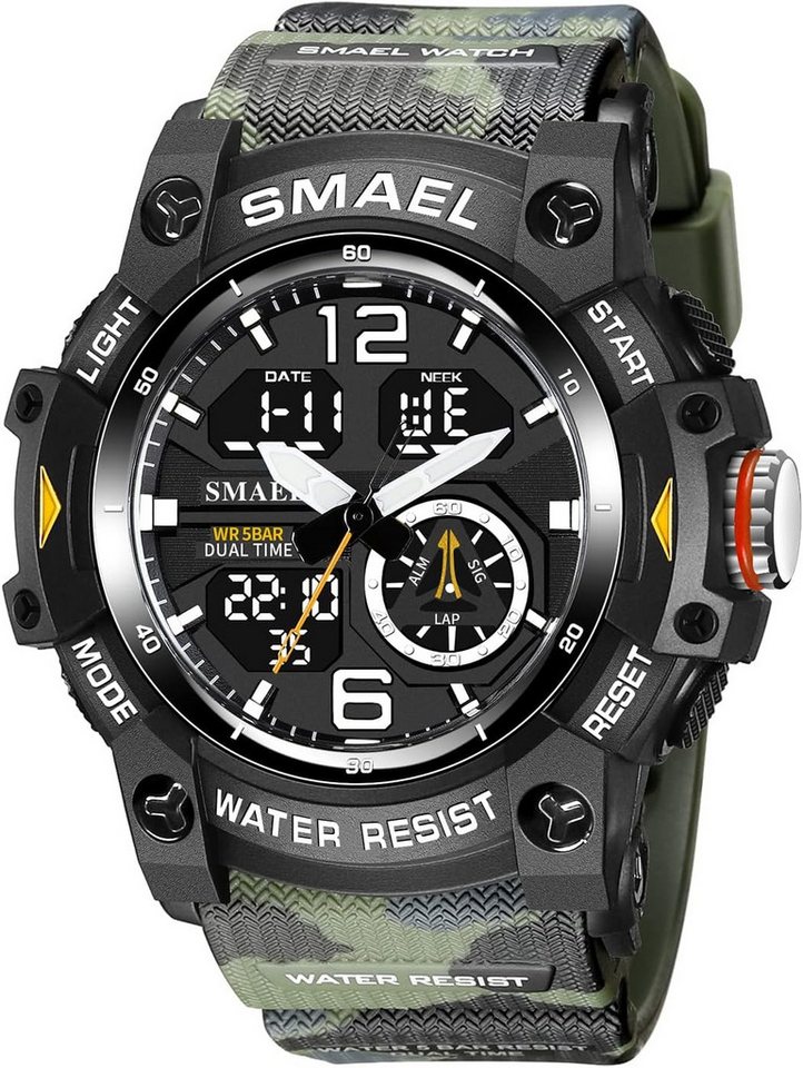 SMAEL Multifunktional Mit LED-Anzeige,Alarm, Datum, Stoppuhr und Stoßschutz Watch, Spritzwassergeschützt Wasserspritzern stand, etwa beim Händewaschen SMAEL Multifunktional Mit LED-Anzeige,Alarm, Datum, Stoppuhr und Stoßschutz Watch, Spritzwassergeschützt Wasserspritzern stand, etwa beim Händewaschen von SMAEL