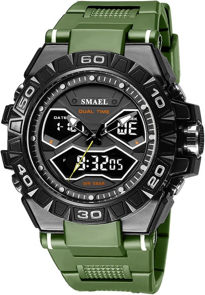 SMAEL Multifunktional mit Digitalanzeige, LED-Licht, Datum, Alarm, Stoppuhr Watch, Spritzwassergeschützt Alltagstauglich dank Schutz vor Spritzwasser SMAEL Multifunktional mit Digitalanzeige, LED-Licht, Datum, Alarm, Stoppuhr Watch, Spritzwassergeschützt Alltagstauglich dank Schutz vor Spritzwasser von SMAEL