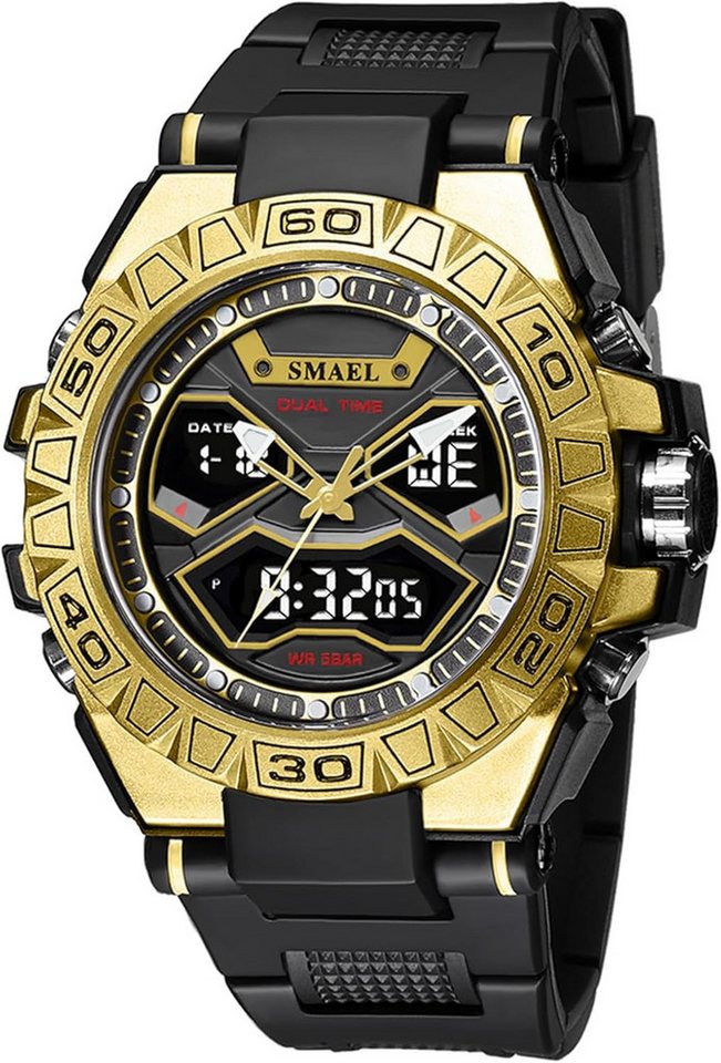 SMAEL Multifunktional mit Digitalanzeige, LED-Licht, Datum, Alarm, Stoppuhr Watch, Spritzwassergeschützt Alltagstauglich dank Schutz vor Spritzwasser SMAEL Multifunktional mit Digitalanzeige, LED-Licht, Datum, Alarm, Stoppuhr Watch, Spritzwassergeschützt Alltagstauglich dank Schutz vor Spritzwasser von SMAEL