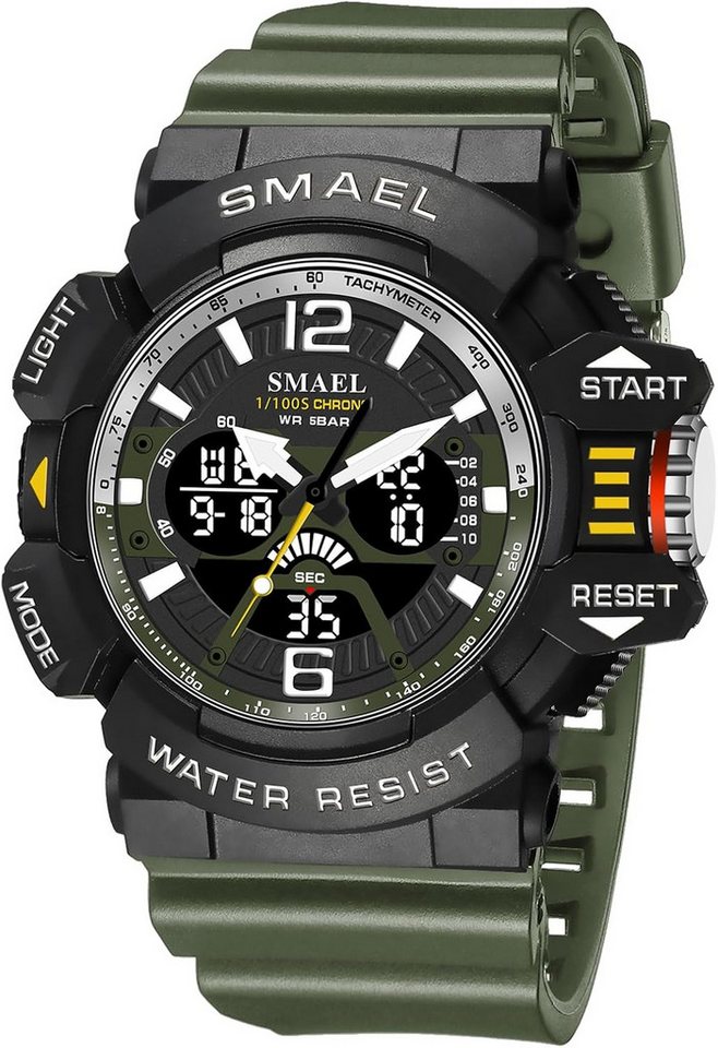 SMAEL Multifunktionale Digitalanzeige, Stoppuhr, LED-Hintergrundlicht, Datum Watch, Sportliches Design Modernes Zifferblatt mit großer Anzeige & LED-Licht SMAEL Multifunktionale Digitalanzeige, Stoppuhr, LED-Hintergrundlicht, Datum Watch, Sportliches Design Modernes Zifferblatt mit großer Anzeige & LED-Licht von SMAEL