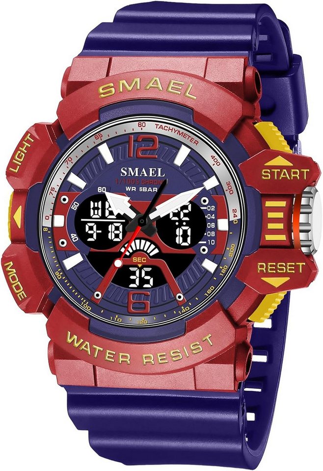 SMAEL Multifunktionale Digitalanzeige, Stoppuhr, LED-Hintergrundlicht, Datum Watch, Sportliches Design Modernes Zifferblatt mit großer Anzeige & LED-Licht SMAEL Multifunktionale Digitalanzeige, Stoppuhr, LED-Hintergrundlicht, Datum Watch, Sportliches Design Modernes Zifferblatt mit großer Anzeige & LED-Licht von SMAEL