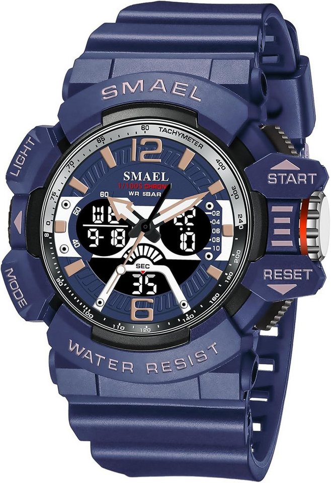 SMAEL Multifunktionale Digitalanzeige, Stoppuhr, LED-Hintergrundlicht, Datum Watch, Sportliches Design Modernes Zifferblatt mit großer Anzeige & LED-Licht SMAEL Multifunktionale Digitalanzeige, Stoppuhr, LED-Hintergrundlicht, Datum Watch, Sportliches Design Modernes Zifferblatt mit großer Anzeige & LED-Licht von SMAEL