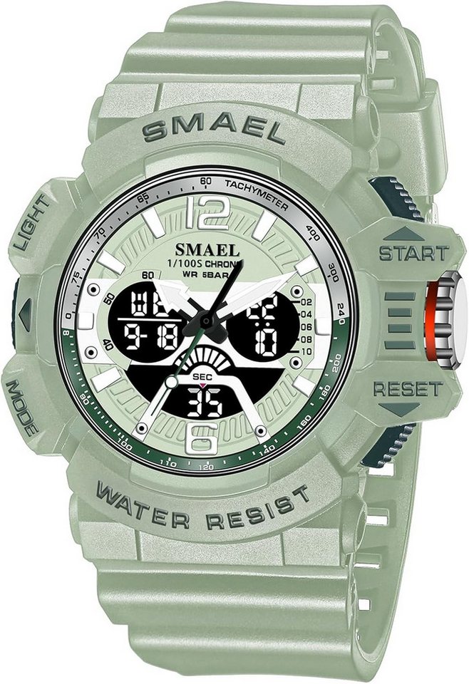 SMAEL Multifunktionale Digitalanzeige, Stoppuhr, LED-Hintergrundlicht, Datum Watch, Sportliches Design Modernes Zifferblatt mit großer Anzeige & LED-Licht SMAEL Multifunktionale Digitalanzeige, Stoppuhr, LED-Hintergrundlicht, Datum Watch, Sportliches Design Modernes Zifferblatt mit großer Anzeige & LED-Licht von SMAEL