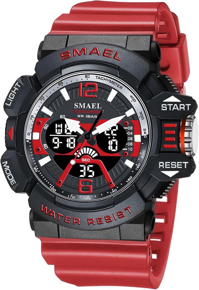 SMAEL Multifunktionale Digitalanzeige, Stoppuhr, LED-Hintergrundlicht, Datum Watch, Sportliches Design Modernes Zifferblatt mit großer Anzeige & LED-Licht SMAEL Multifunktionale Digitalanzeige, Stoppuhr, LED-Hintergrundlicht, Datum Watch, Sportliches Design Modernes Zifferblatt mit großer Anzeige & LED-Licht von SMAEL