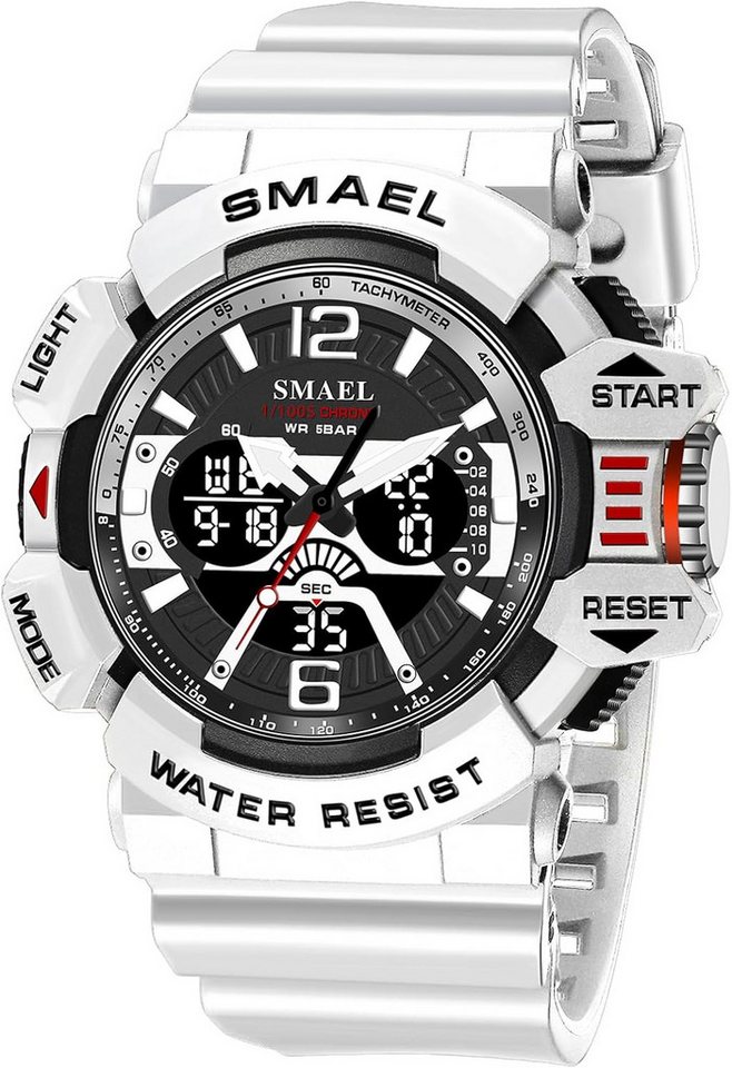SMAEL Multifunktionale Digitalanzeige, Stoppuhr, LED-Hintergrundlicht, Datum Watch, Sportliches Design Modernes Zifferblatt mit großer Anzeige & LED-Licht von SMAEL