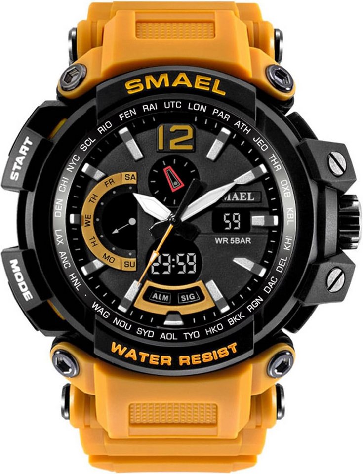 SMAEL Multifunktionale Uhr mit Datum, Woche, Wecker, Stoppuhr, LED-Licht Watch, Herren Militär Outdoor Sport Armbanduhr Digital Analog SMAEL Multifunktionale Uhr mit Datum, Woche, Wecker, Stoppuhr, LED-Licht Watch, Herren Militär Outdoor Sport Armbanduhr Digital Analog von SMAEL