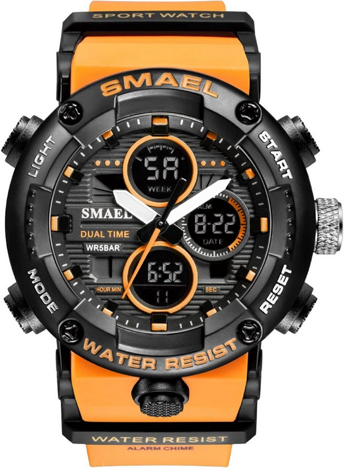 SMAEL Sportuhr mit analog-digital Anzeige & LED Beleuchtung-Kalender, Wecker Watch, Outdoor Armbanduhr mit Stoppuhr und Dualzeitfunktion SMAEL Sportuhr mit analog-digital Anzeige & LED Beleuchtung-Kalender, Wecker Watch, Outdoor Armbanduhr mit Stoppuhr und Dualzeitfunktion von SMAEL