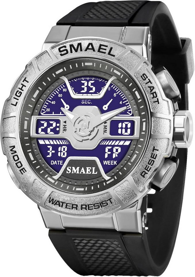 SMAEL Umfangreiche Funktionen Mit Stoppuhr, Alarm, Kalender und LED-Licht Watch, mit 50 Meter wasserdicht – geeignet für Händewaschen und kalte Duschen SMAEL Umfangreiche Funktionen Mit Stoppuhr, Alarm, Kalender und LED-Licht Watch, mit 50 Meter wasserdicht – geeignet für Händewaschen und kalte Duschen von SMAEL