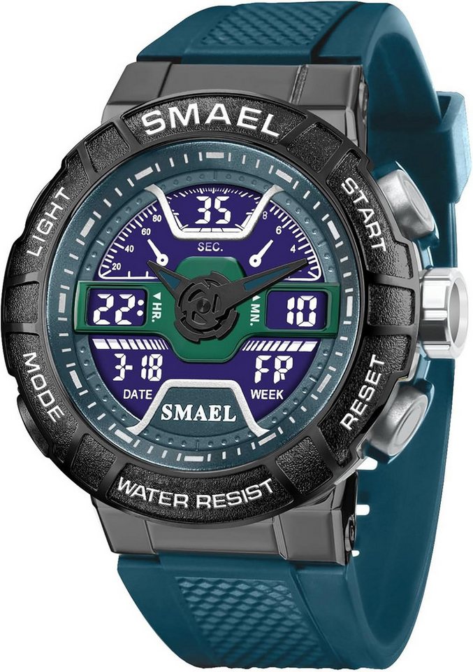 SMAEL Umfangreiche Funktionen Mit Stoppuhr, Alarm, Kalender und LED-Licht Watch, mit 50 Meter wasserdicht – geeignet für Händewaschen und kalte Duschen SMAEL Umfangreiche Funktionen Mit Stoppuhr, Alarm, Kalender und LED-Licht Watch, mit 50 Meter wasserdicht – geeignet für Händewaschen und kalte Duschen von SMAEL