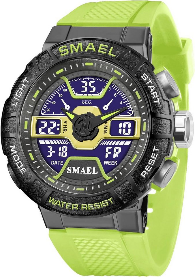 SMAEL Umfangreiche Funktionen Mit Stoppuhr, Alarm, Kalender und LED-Licht Watch, mit 50 Meter wasserdicht – geeignet für Händewaschen und kalte Duschen SMAEL Umfangreiche Funktionen Mit Stoppuhr, Alarm, Kalender und LED-Licht Watch, mit 50 Meter wasserdicht – geeignet für Händewaschen und kalte Duschen von SMAEL