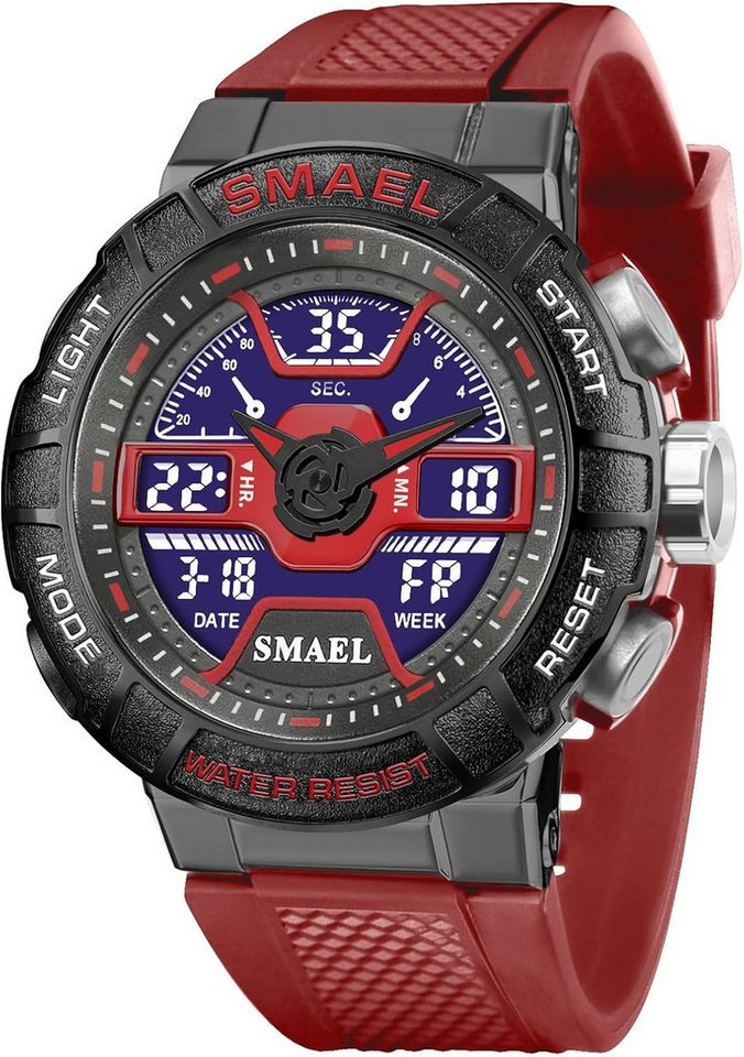 SMAEL Umfangreiche Funktionen Mit Stoppuhr, Alarm, Kalender und LED-Licht Watch, mit 50 Meter wasserdicht – geeignet für Händewaschen und kalte Duschen SMAEL Umfangreiche Funktionen Mit Stoppuhr, Alarm, Kalender und LED-Licht Watch, mit 50 Meter wasserdicht – geeignet für Händewaschen und kalte Duschen von SMAEL