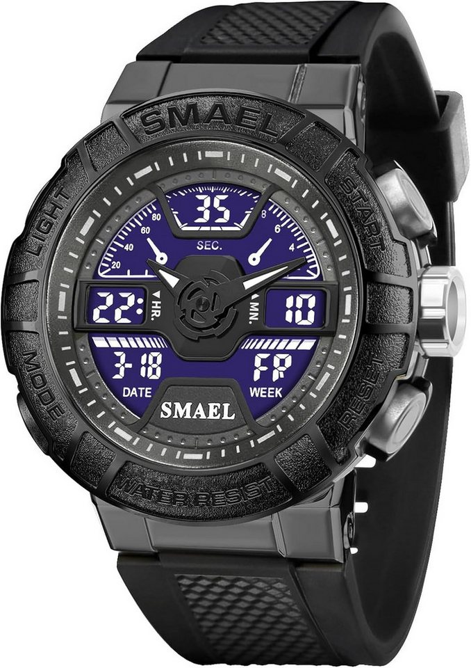 SMAEL Umfangreiche Funktionen Mit Stoppuhr, Alarm, Kalender und LED-Licht Watch, mit 50 Meter wasserdicht – geeignet für Händewaschen und kalte Duschen SMAEL Umfangreiche Funktionen Mit Stoppuhr, Alarm, Kalender und LED-Licht Watch, mit 50 Meter wasserdicht – geeignet für Händewaschen und kalte Duschen von SMAEL