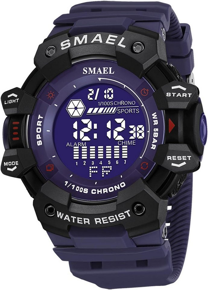 SMAEL Vielseitige Funktionen Digitalanzeige,LED-Licht, Datum,Alarm,Stoppuhr Watch, Sportliches Großes lesbares Zifferblatt mit LED-Hintergrundbeleuchtung SMAEL Vielseitige Funktionen Digitalanzeige,LED-Licht, Datum,Alarm,Stoppuhr Watch, Sportliches Großes lesbares Zifferblatt mit LED-Hintergrundbeleuchtung von SMAEL