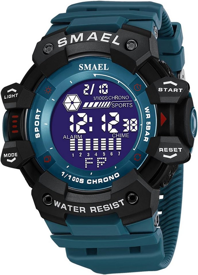 SMAEL Vielseitige Funktionen Digitalanzeige,LED-Licht, Datum,Alarm,Stoppuhr Watch, Sportliches Großes lesbares Zifferblatt mit LED-Hintergrundbeleuchtung SMAEL Vielseitige Funktionen Digitalanzeige,LED-Licht, Datum,Alarm,Stoppuhr Watch, Sportliches Großes lesbares Zifferblatt mit LED-Hintergrundbeleuchtung von SMAEL