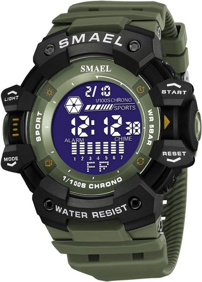 SMAEL Vielseitige Funktionen Digitalanzeige,LED-Licht, Datum,Alarm,Stoppuhr Watch, Sportliches Großes lesbares Zifferblatt mit LED-Hintergrundbeleuchtung von SMAEL