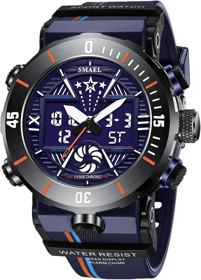 SMAEL Vielseitige Funktionen Stoppuhr, Dualzeit, Alarm,Kalender & LED-Licht Watch, Wasserdicht bis 50m Zum Schwimmen,Händewaschen oder bei Regen tragbar SMAEL Vielseitige Funktionen Stoppuhr, Dualzeit, Alarm,Kalender & LED-Licht Watch, Wasserdicht bis 50m Zum Schwimmen,Händewaschen oder bei Regen tragbar von SMAEL