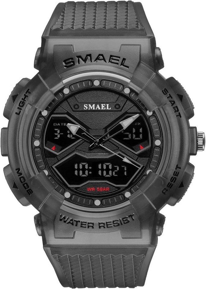 SMAEL Vielseitige Mit Digitalanzeige, Stoppuhr, Alarm, Datum und LED-Licht Watch, Wasserresistent im Alltag – Die Uhr ist gegen Spritzwasser geschützt von SMAEL