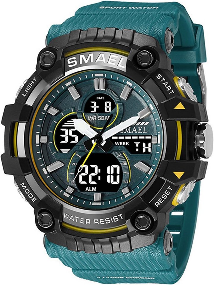 SMAEL militärische Outdoor-Armbanduhr mit LED-mit Kalender und Alarmfunktion Watch, Chronograph Uhr mit Stoppuhr und Beleuchtung von SMAEL