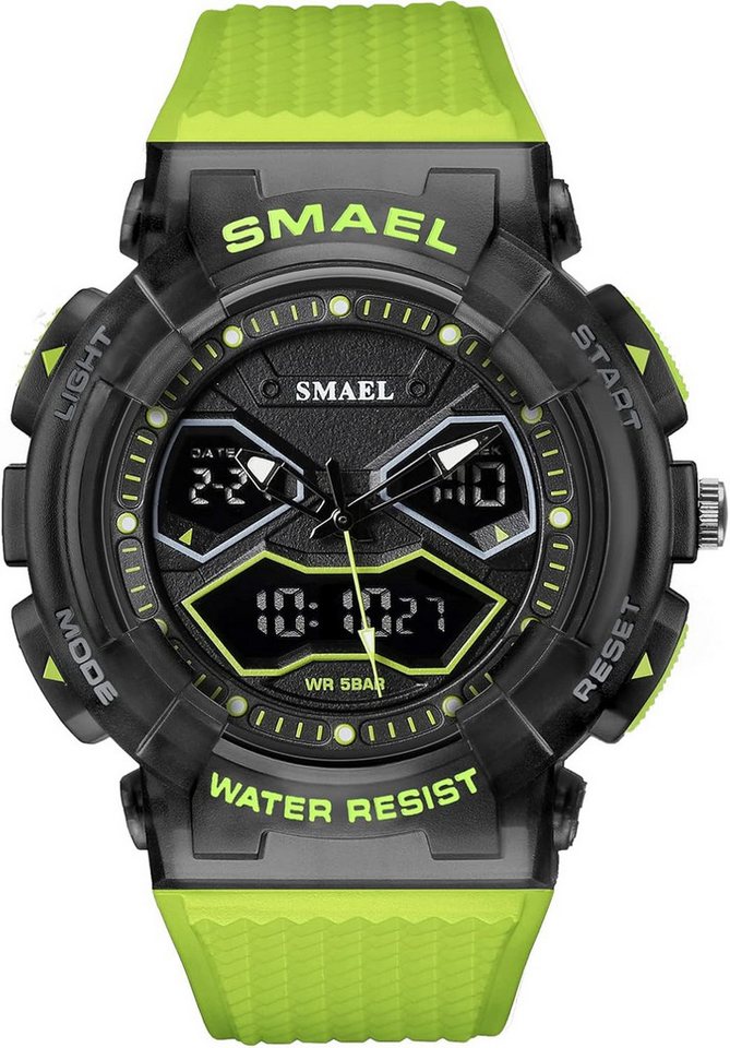 SMAEL mit Digitalanzeige, LED-Licht, Datum, Alarm, Stoppuhr und stoßfest Watch, Schlichtes Zifferblatt mit großem Display & LED-Hintergrundbeleuchtung SMAEL mit Digitalanzeige, LED-Licht, Datum, Alarm, Stoppuhr und stoßfest Watch, Schlichtes Zifferblatt mit großem Display & LED-Hintergrundbeleuchtung von SMAEL