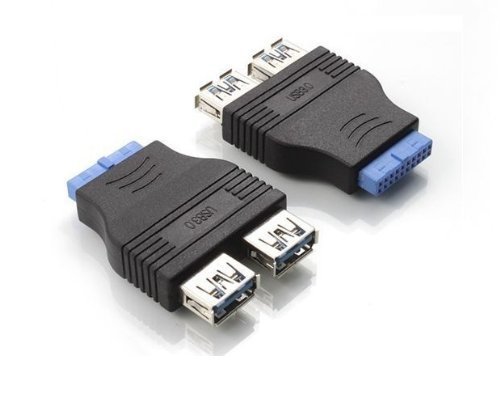 SMAKN 2 Ports USB 3.0 Buchse auf Motherboard 20pin Gehäuse Verlängerungsadapter von SMAKN