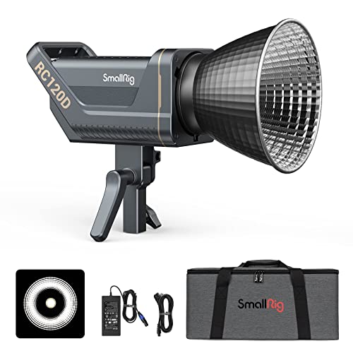 SMALLRIG 120W COB Video Light, 62600 Lux Continuous Output Light mit 9 Lichteffekten, CRI 95+ Bowens Mount Light mit SmallGoGo App Steuerung, RC 120D RC120D - 3612 von SMALLRIG