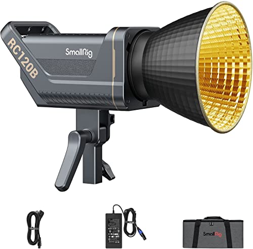 SMALLRIG 120W COB Video Light, Bi-Color 2700K-6500K 52800Lux Continuous Output Light mit 9 Lichteffekten, CRI 95+ Bowens Mount Light mit 2 Power Methods App Control, RC 120B RC120B - 3615 von SMALLRIG