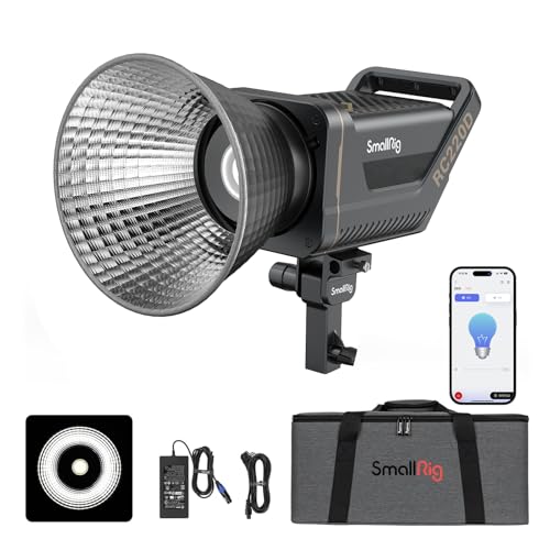 SMALLRIG RC 220D 220W COB Video Light, 98700 Lux Continuous Output Light mit 9 Lichteffekten, CRI 95+ Bowens Mount Light mit SmallGoGo App-Steuerung, RC 220D RC220D - 3618 von SMALLRIG