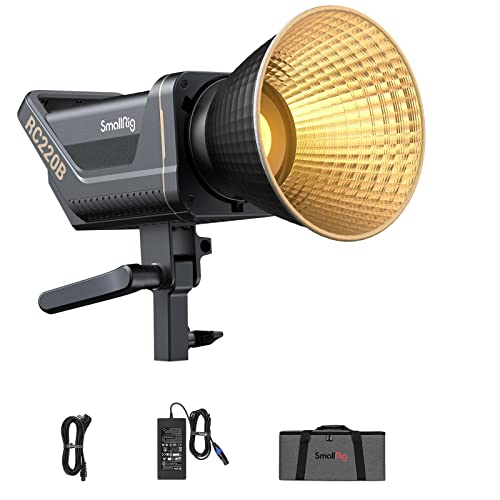 SMALLRIG 220W COB Video Light, Bi-Color 2700K-6500K 84500Lux Continuous Output Light mit 9 Lichteffekten, CRI 95+ Bowens Mount Light mit App-Steuerung, RC 220B RC220B - 3621 von SMALLRIG