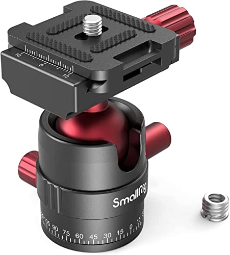 SMALLRIG 360° Kugelkopf mit 1/4 Zoll Schraubbefestigung Aluminium Mini Stativkopf für Canon/für Sony/für Nikon/für Panasonic/für DSLR Kamera/für GoPro/Smartphones (3034) von SMALLRIG