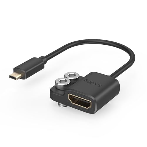 SMALLRIG 4K Kabeladapter 4K@60Hz, Stecker Micro Typ D auf Buchse Typ A Konverter, für Sony A7R IV / A7RIII/ A7III/ A7II/ A7RII, für Fujifilm X-T2/ X-T3, Kabellänge 8 cm/3 Zoll - 3021 von SMALLRIG