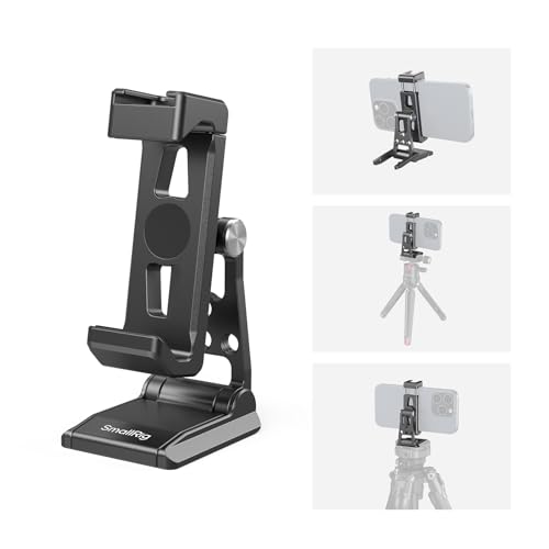 SMALLRIG Handy Stativ Adapter für Smartphone, Metall Handyhalterung Stativ für Arca-Swiss mit Cold Shoe & 1/4" Schraubenloch, 360° drehbarer Mobile Halterung für iPhone für Samsung für Huawei - 4611 von SMALLRIG