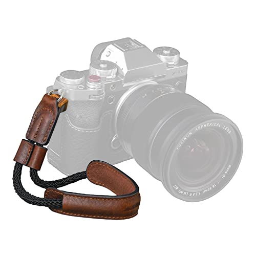 SMALLRIG Camera Wrist Strap, Kamera-Handschlaufe, Vintage Leder Kamera Handschlaufe für DSLR-Spiegelreflexkameras, Kompatibel für Fujifilm X-T5 X-T4 X-T3 und andere Kompaktkameras, Braun - 3926 von SMALLRIG