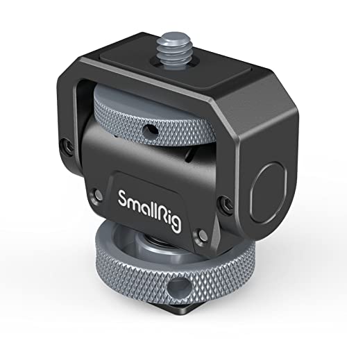 SMALLRIG Kamera Monitor Mount Lite mit Cold Shoe Adapter, 360° schwenkbar und 180° neigbar Halterung für Feldmonitor, LED, Max. Tragfähigkeit bei 90° Neigung 3,2 kg – 3809 von SMALLRIG