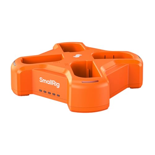 SMALLRIG LP-E6NH Akkuladegerät mit PD-60W-Schnellladung, LED-Anzeige, 4-Kanal-Kamera-Akkuladegerät für Canon LP-E6NH Akku, orange(Batterien Nicht enthalten) – 4838 von SMALLRIG