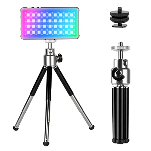 SMALLRIG Led Videoleuchte RGB mit Mini-Stativ und Cold Shoe Mount, Leichtes Fotolicht mit Integriertem LCD-Display, 2500K–8000K, CRI 96, TLCI 96, mit 21 Lichteffekten, P96L Tripod Kit Edition - 3861B von SMALLRIG