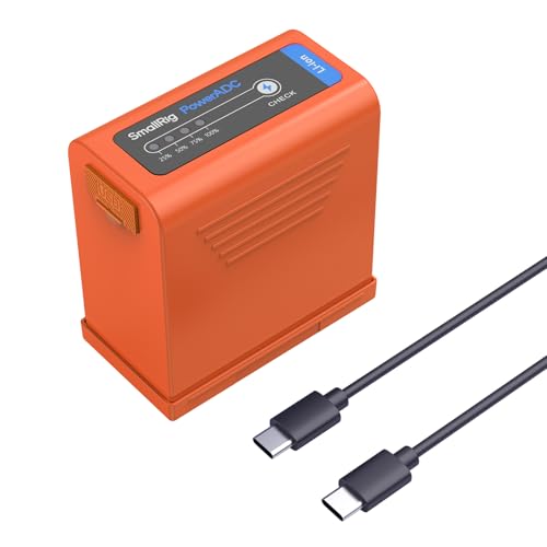 SMALLRIG Battery für NP-F970 10500mAh USB-C Kamera Akku für Sony NP-F970 F750 F550, PD 20W Schnellladung, 6H voll Aufgeladen, für Monitor, LED-Videoleuchte, Camcorder, Sender, Telefon, Orange – 4972 von SMALLRIG