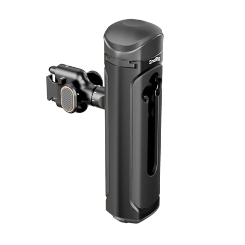 SMALLRIG Quick Release Side Handle Seitengriff für Universal Quick Release Mobile Phone Cage 4299 und Käfig für iPhone 16/15 Serie, Aluminium Griff mit Cold Shoe – 4403B von SMALLRIG