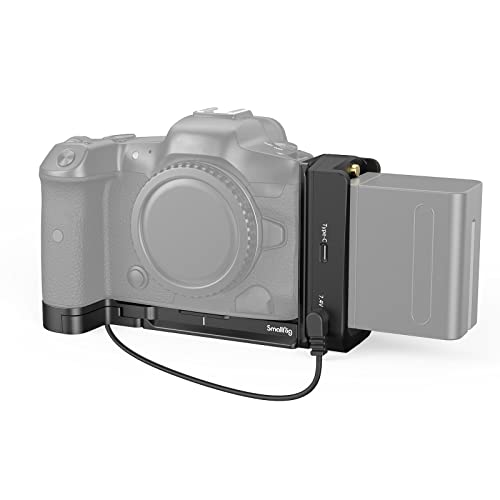 SMALLRIG R5 /R6 / R5 C Netzteil Kit, Kamera-L-Halterung mit NPF Akku Adapterplatte, Dummy Akku Ladekabel für Canon R5 /R6 / R5 C - 3768 von SMALLRIG