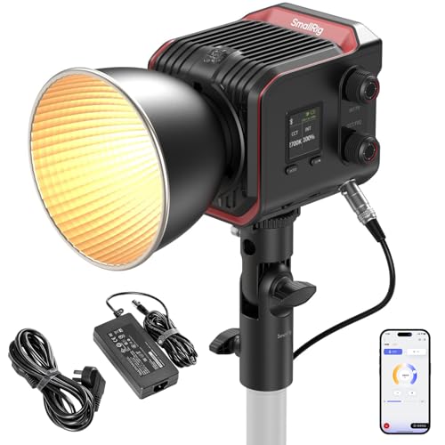 SMALLRIG RC 100B COB Videoleuchte, Tragbares Zweifarbiges Dauerlicht mit 2700-6500K, 100W, 20100 Lux, Studioleuchte, APP-Steuerung, High CRI 97+ Spotlight für Fotografie und Video, Pro Version - 5142 von SMALLRIG