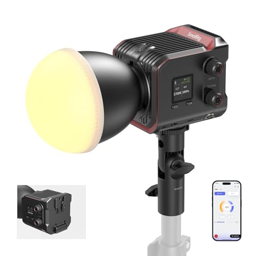 SMALLRIG RC 100B COB Videoleuchte, Bi-Color Video Light 2700K-6500K, Type-C PD Schnellladung, Eingebaute Akkuplatte, Dauerlicht mit App-Steuerung für Fotografie und Fotostudio, Standardversion - 4893 von SMALLRIG