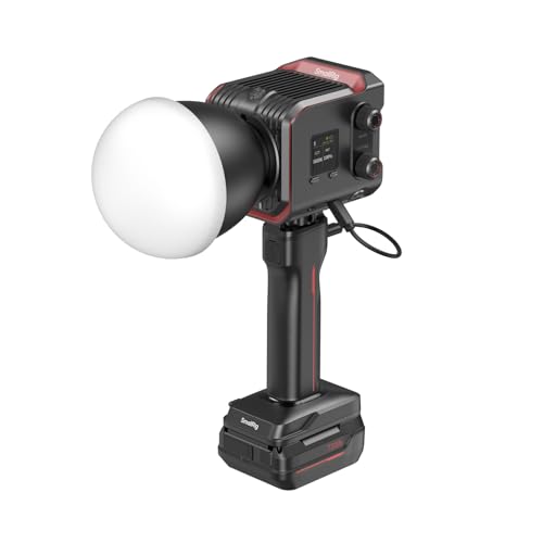 SMALLRIG RC 100B COB LED-Videolicht-Set mit 73Wh Akkugriff, 45 Min. Laufzeit, Eingebaute Akkuplatte, 97+ CRI, 2700K-6500K, App-Steuerung, Ultraportabel für Fotografie, Vlogging, Streaming – 4897 von SMALLRIG