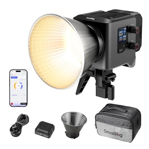 SMALLRIG RC 220B Pro 220 W COB Videoleuchte, zweifarbige 2700 K – 6500 K, CRI 95+ Bowens-Mount Leuchte, unterstützt 3 Stromversorgungsmethoden, App-Steuerung für Fotografie und Fotostudio - 4621 von SMALLRIG