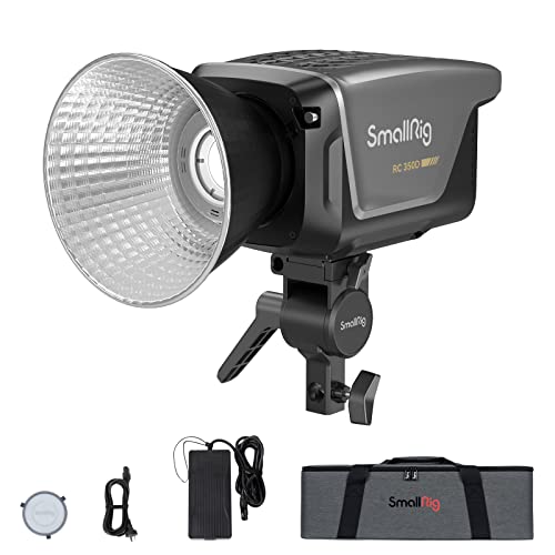 SMALLRIG RC 350D 350W COB LED Video Light, Daylight 149,000 Lux bei 1m CRI 95+ TLCI 96+ 5600K Studiobeleuchtung mit Bowens Mount, Handbuch und App-Steuerung Remote Professional Light - 3961 von SMALLRIG