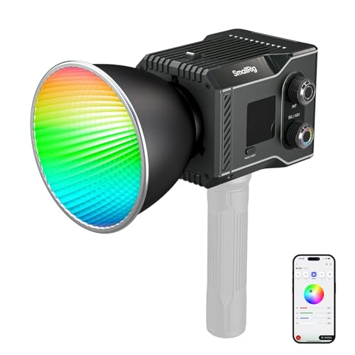SMALLRIG RC 60C RGB LED-Videoleuchte 2500K-10000K Farbtemperatur, unterstützt PD-Schnellladung, manuelle und App-Steuerung, für Aufnahmen unterwegs, mit 12 Lichteffekten, Lite Edition – 4808 von SMALLRIG