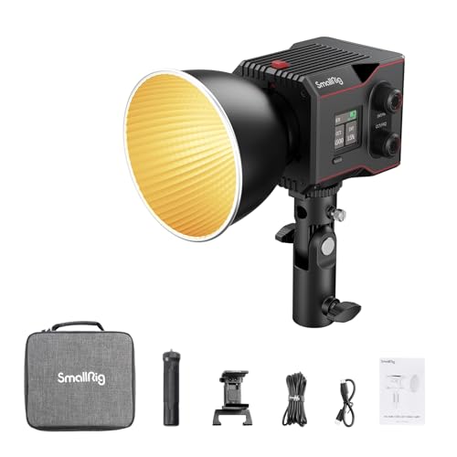 SMALLRIG RC60B COB Videoleuchte mit integriertem Akku 3400mAh, Typ-C PD-Schnellladung LED Video Light, tragbares zweifarbiges Licht, Dauerlichtausgabe mit 9 Lichteffekten RC 60B – 4376 von SMALLRIG