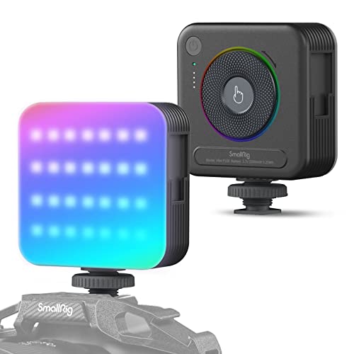 SMALLRIG RGB-Videoleuchte mit Integriertem 2500mAh-Akku, 108 RGB-Perlen Video Licht RGB mit 12 Lichteffekte, Klassischer Drehtellersteuerung und Cold Shoe, CRI 95+, 2700K-6500K, P108-4055 von SMALLRIG