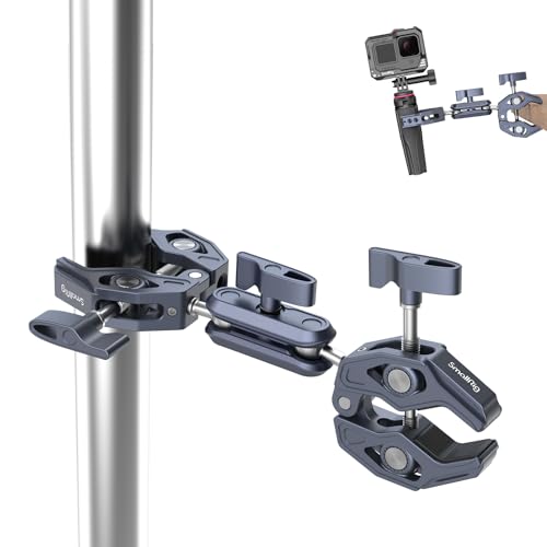 SMALLRIG Super Clamp mit doppelten krabbenförmigen Klemmen, doppelte Kameraklemme, Magic Arm Doppelkugelkopf-Adapter für Action-Kamera, Stativ, Regenschirm, Fotografie-Reflektor, Querstange - 4103B von SMALLRIG