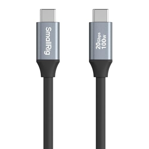 SMALLRIG USB C auf USB C Datenkabel 1,97 Fuß/60 cm/23,6 Zoll, USB C 3.2 Gen 2x2 Kabel 20 Gbit/s Hochgeschwindigkeitsdatenübertragung, unterstützt PD 100 W Schnellladung, für iPhone – 4789 von SMALLRIG